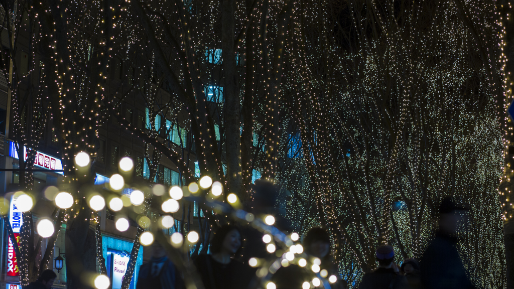 暖かい光とともに仙台の街中が彩られ、幻想的な雰囲気に