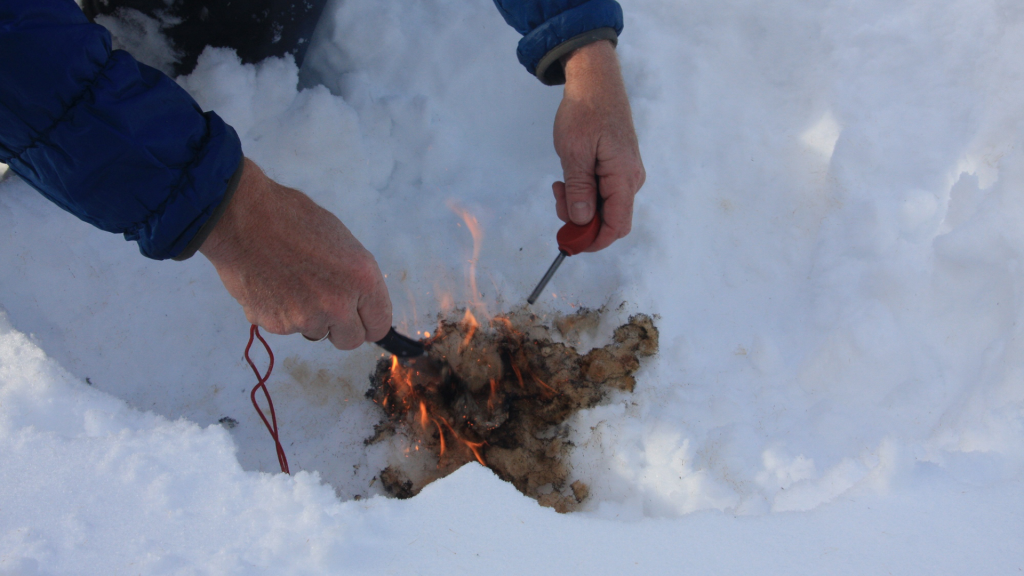 雪の上で火を起こすなど、サバイバル術なども伝授するプログラムも