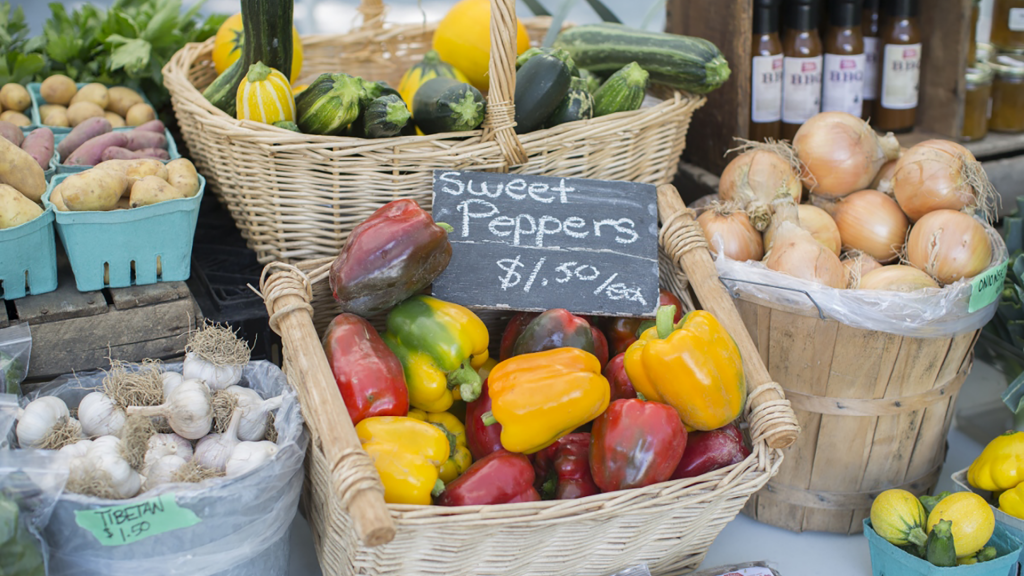 農場入口にあるセルフサービスの店でも季節の野菜が購入可能